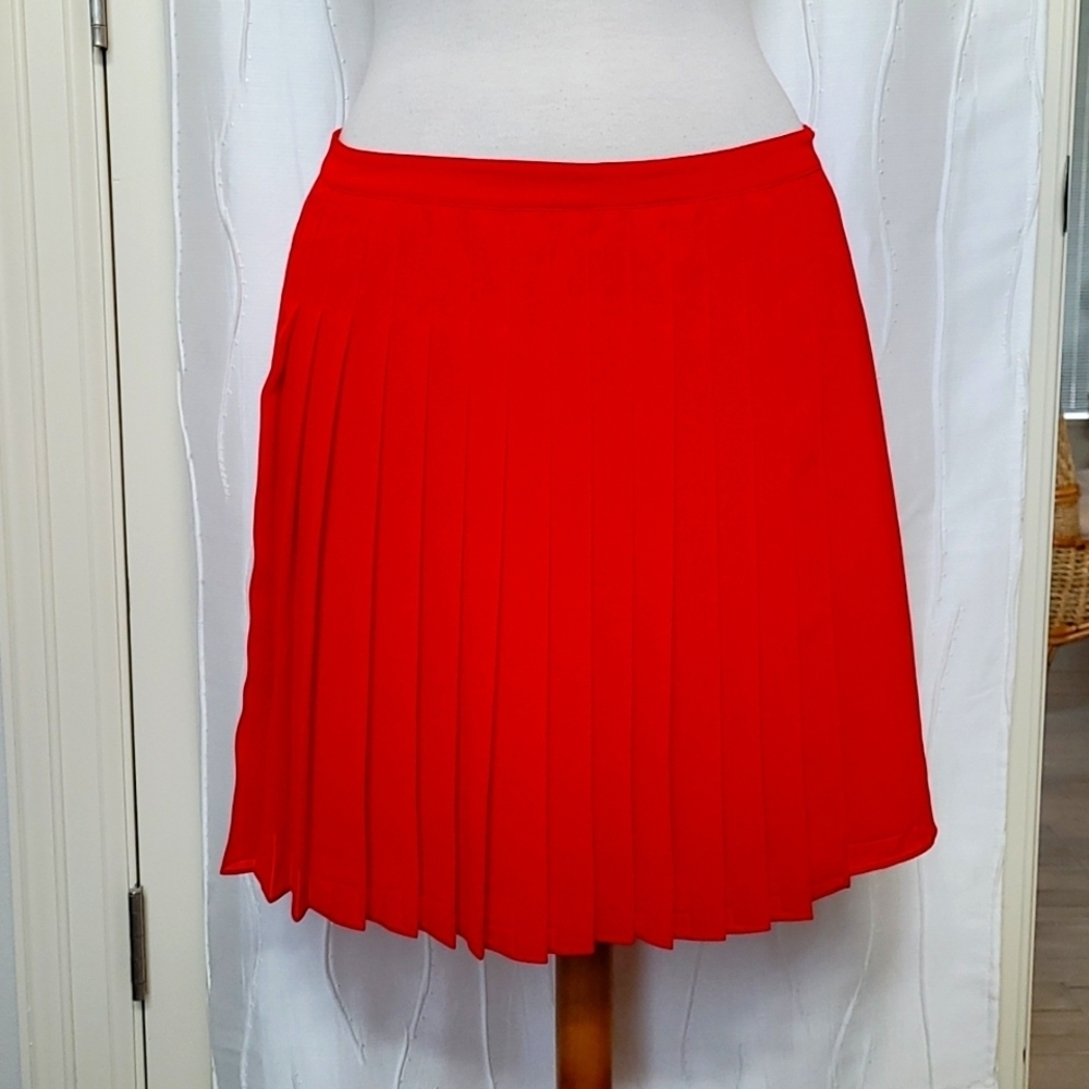 Armani Exchange Red Front Pleated Skirt
